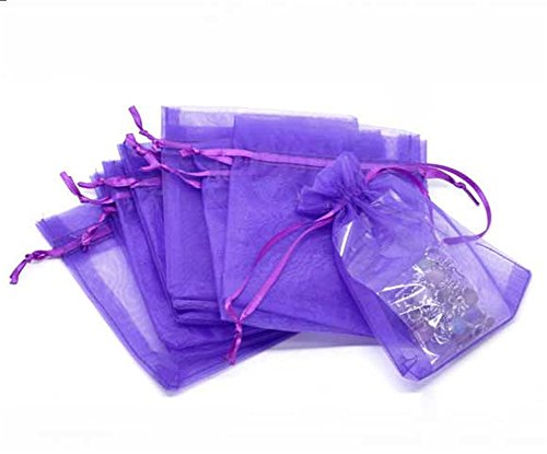 ZALAGO 9x12cm Violett Organza Beutel Säckchen Geschenkbeutel,100stk