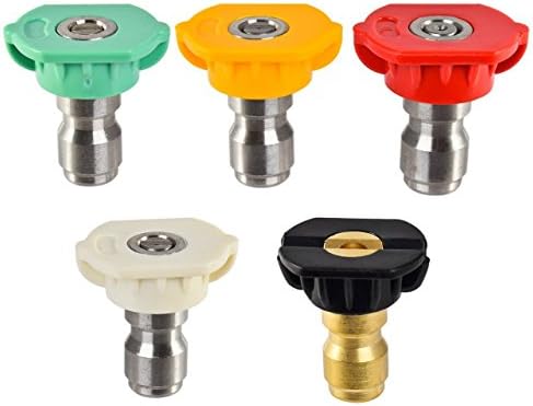 DingChen Pressure Washer Spray DUS-025 (5 Pack), Newcomdigi Water Pressure Sprayer Nozzle Tips 2.5GPM 1/4 Quick Connection Design Multiple Degree