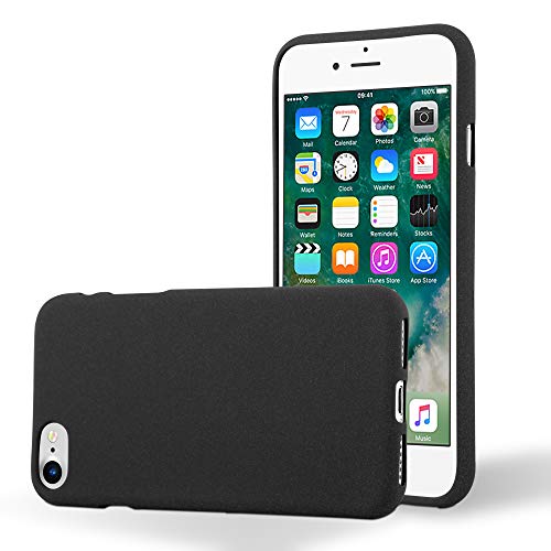 Cadorabo Funda para Apple iPhone 7 / iPhone 7S / iPhone 8 en Frost Negro - Cubierta Proteccíon de Silicona TPU Delgada e Flexible con Antichoque - Gel Case Cover Carcasa Ligera