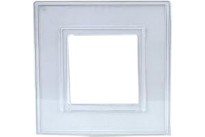 BURNTEC® Finger Plate (2 in a Pack) Surround for Single Light Switch Faceplate or Electrical Plug Socket Back Panel Clear or White (Clear)