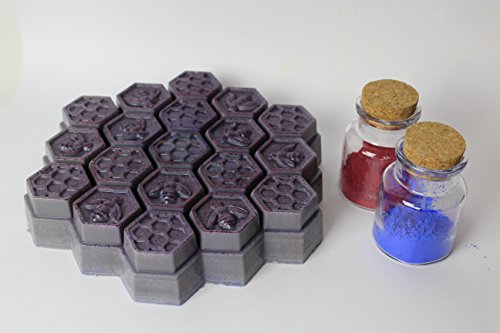 Unitedcovers Seifegiessform Honigwaben mit 19 Waben- Honeycombs silicone mold (violett) – eine Form – Versand aus Deutschland über amazon - 6