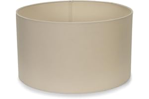 MiniSun | Medium Modern Natural Fabric Drum Light Shade | Lamp Shades, Home Décor & Improvement Essential | 350mm Shade Width