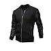 Produktbild Amlaiworld Winter Herren Sport Leder Ärmel Flickwerk Strickjacken warm Freizeit Mode Mäntel jacke (XL, Schwarz)