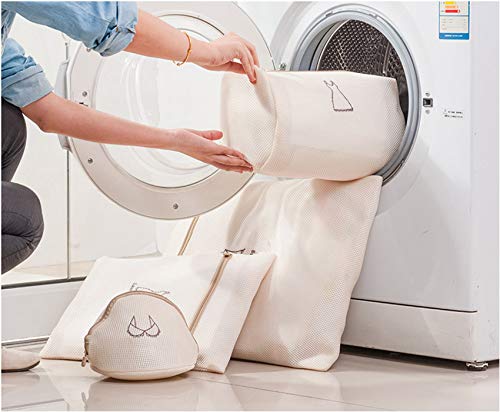 Preisvergleich Produktbild 4 Stück Wäschenetz Set, SOOJET Waschen Taschen für Waschmaschine Verdickung Unterwäsche Waschbeutel Reise Aufbewahrungstasche mit Reißvverschluss für BH, Unterwäsche, Socken, Shirt, Hosen, Pullover, Jacke