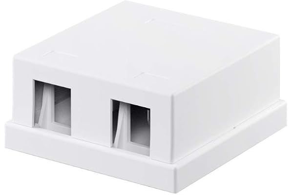 Goobay 79366 Keystone tomt hölje 2 portar/tom patchpanel för Keystone moduler/2-vägs patchfält/ytmonterad låda med snap-in-system