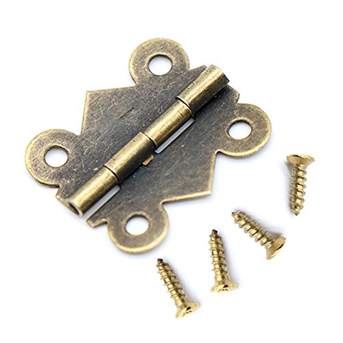 Preisvergleich Produktbild Mini-Scharniere im Retro-Stil, 180 Grad, für Schmuckkästen, Holzschränke, Möbelstücke, 10 Stück, bronze
