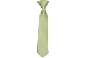TIES R US Pre Tied Sage Green Satin Boys Tie Age 4-7