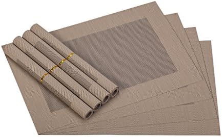 JoHome Set of 8 Heat-proof PVC Placemats,Vinyl Non-slip Washable Table Mats Protector Dining Decoration,45 * 30 CM