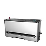 Appareil de Mise Sous Vide BioChef Pro - Emballage Sous Vide Vertical de Haute Qualité, Système Sous Vide Automatique - avec Mécanisme de Découpe, Plateau d'égouttage, 5 x Sacs