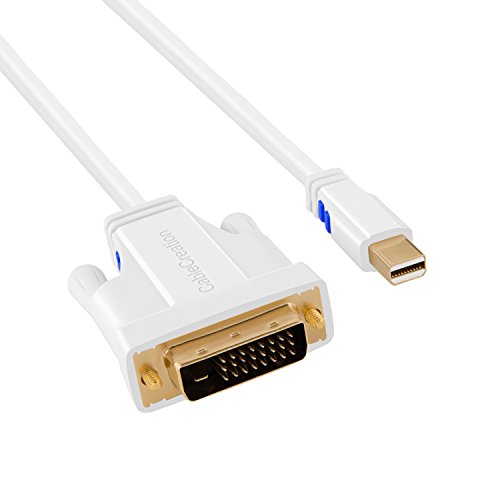 Mini DP auf DVI, cablecreation Gold Mini DisplayPort (Thunderbolt Port Kompatibel) zu DVI Kabel für Mac Book, iMac und mehr, 15 ft/4,5 m (weiß & blau) - 4