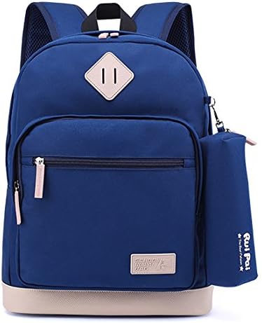 EssVita Vintage Children School Bag Backpack Daypack for Primary School Student with Pencil Case Blue