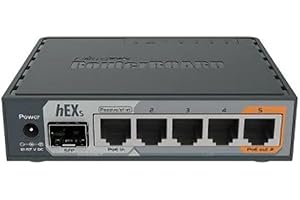Mikrotik hEX S Ethernet-Router, 10, 100,1000 MBit/s, 10/100/1000Base-T(X), Schwarz, 256 MB, 11 W, DC