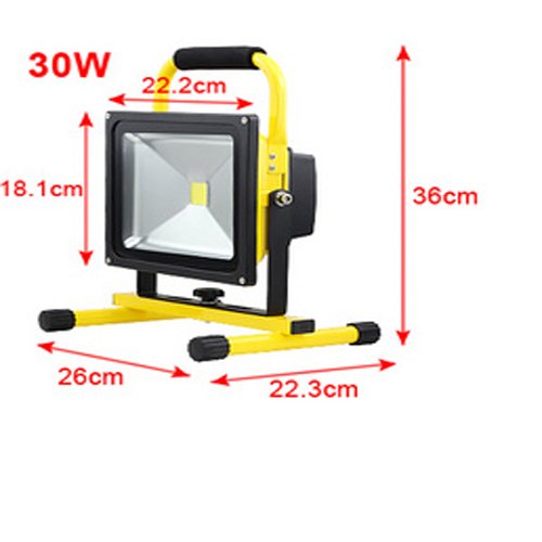 VINGO®LED Scheinwerfer 30w Baustrahler 2400 Lumen AKKU Fluter 4800MA Arbeitslampe Baulicht IP65 Handlampe - 2