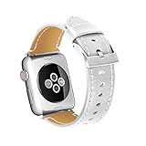 Happy Event Mode Leder ersatz Armband Strap Band für Apple Watch Serie 4 40mm (Weiß)