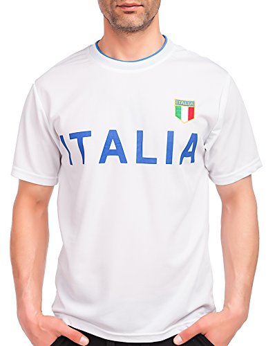 24brands Herren EM T-Shirt Kurzarm Sport Trikot Fussball Länder Italien Deutschland – 3048, Größe:M;Farbe:Italien