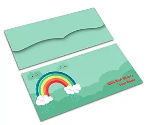 Brown Cloud Customized Exclusive Shagun / Money / Gift Envelope / Cover/Lifafa for Kids / Gift/Festival with Personalized Text Message/Name/Photo (SEKIDS 012) (Pack of 10)