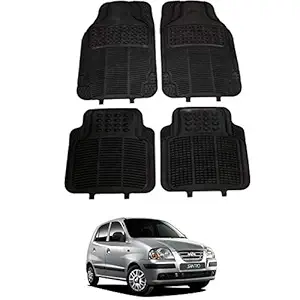 RONISH Black Rubber car Floor Foot mat for Santro