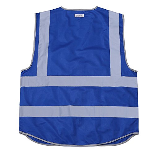 iiniim Unisex Reflektierende Sicherheitsweste Warnweste Verkehrswarnweste Baustellenweste mit Taschen M L XL XXL - 4