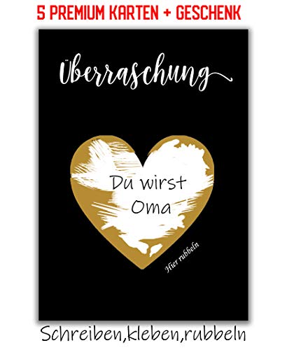 Happy Wedding Art 5 Rubbelkarte Geschenk Gutschein Überraschung Karte Gastgeschenke Schwanger Hochzeit Trauzeuge Du Wirst Papa,Oma, Opa Wir sind Schwanger Schwarz