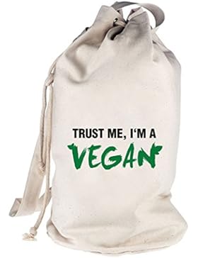 Shirtstreet24, Trust Me, I'm A Vegan, bedruckter Seesack Umhängetasche Schultertasche Beutel Bag