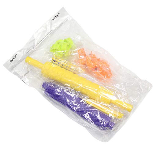 Ultimatives 98 teiliges Set zur Tortenverzierung Backen Zuckerguss mit Ausstechformen, Strukturrollen, Buchstabenpresse von Kurtzy TM - 6