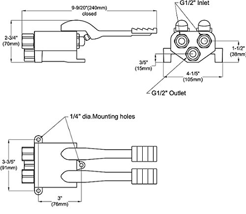 Grifo de pedal agua fria y caliente