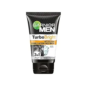 Garnier Men Turbo Bright Anti-Pollution Double Action Facewash, 100gm