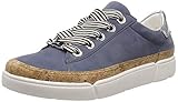 Echtes Leder ARA Damen ROM 1214404 Sneaker, Blau (Jeans, Natur/Silber 06), 43 EU