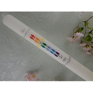 Kommunionkerze Fische bunt silber Taufkerzen Kommunionkerzen Junge Mädchen 400/40 mm inklusive Beschriftung