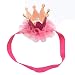Ouneed Cute Hairband Baby Hair Band Elastic Flower Crown Headwear (Hot Pink)