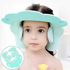 Baby Bath Shower Cap wash Shampoo Visor Bathing tub Head Hair Rinser hat Protection Kids Children Toddler(Blue)