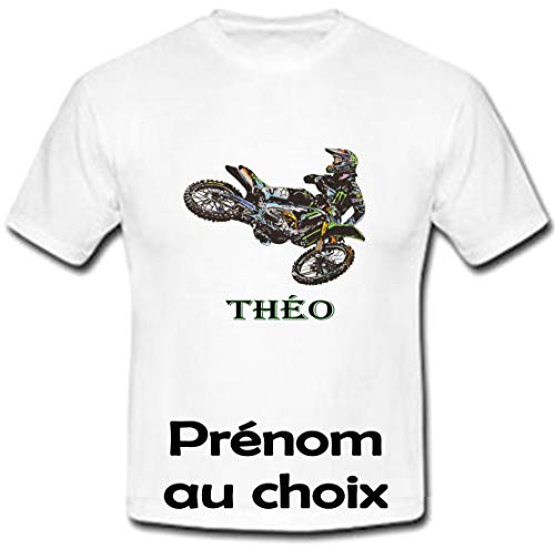GRAVOPHOTO - Tshirt personnalisé Moto Cross prénom et Taille au Choix
