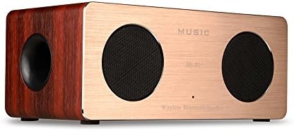 Bluetooth Speaker，Ygoing 10W Portable Wireless wooden Bluetooth 3.0 Speaker with Enhanced Bass HI-FI Surround Dual Stereo Sound Speakers for Home and Outdoor Party Beach,Support TF 3.5MM Aux and Built-in Microphone for Calls Red Wood