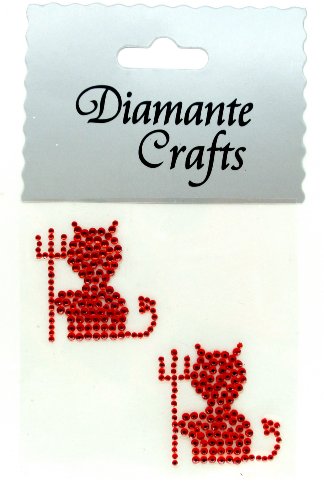 2 Red (tr) Little Devils Diamante Vajazzle Rhinestone Gems Embellishments