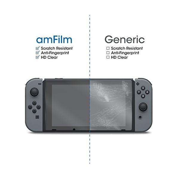 amFilm Nintendo Switch Protector Pantalla (2 Piezas), Cristal Vidrio Templado Protector de Pantalla para Nintendo Switch - Image 5