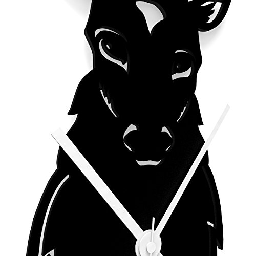 Wandkings Wanduhr „Hirschkopf“ aus Acrylglas, in 11 Farben erhältlich (Farbe: Uhr = Schwarz matt; Zeiger = Weiß) - 3