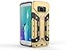 Produktbild Yafeite [Card Slot & Video Kickstand] iPhone Case Shock Absorbing Hard Hybrid Rugged Defender Wallet ID Card Holder Carrying Protective Stand Cover Shell (S7 Edge, GOLD)