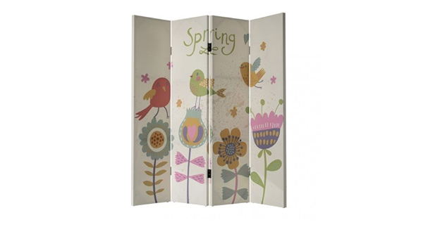 Auxportesdeladeco Paravent Enfant Oiseaux Multicolore Bois By Amazon Fr Cuisine Et Maison