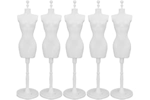 Lpitoy 5 Pcs Dress Mannequin Model Clothing Display Stand Miniature Sewing Clothes Show Support Holder for Home Shop Baby Girl