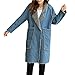 Produktbild Soupliebe Frauen Winter Denim Coat Jean Fleece gefütterte Jacke Outwear Warm Long Parka Loose Jacken Mäntel Sweatjacke Winterjacke Fleecejacke Steppjacke