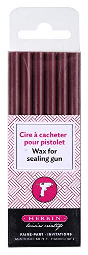 J.Herbin 35826T - 6 barras de cera para sello para pistola, blanda, color burdeos