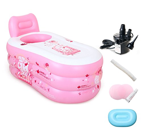 Preisvergleich Produktbild Home mall- Badewannen-aufblasbares zusammenklappbares erwachsenes Badezimmer-tragbarer Plastik mit Pumpe ( Farbe : Blau , größe : 150*85*75CM )