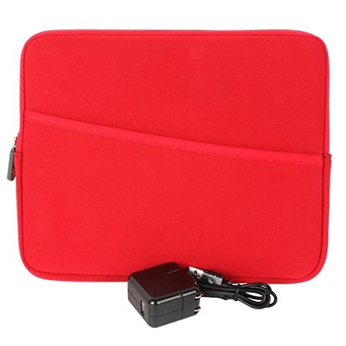 für bis zu 11″ Tablet Nylon Schutzhülle Pouch Tasche mit Samt im Inneren passt Apple iPad Air / Samsung Galaxy Tab / Chromo / Alldaymall / Drache Touch / Microsoft Surface von co2CREA (rot) - 5