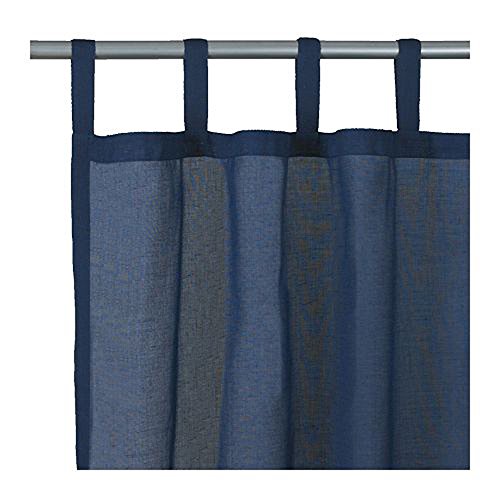 IKEA 2er-Set Scheibengardine / Bistrogardine / Kurzgardine WILMA – 145 x 50 cm – in dunklem Blau mit Schlaufen - 2