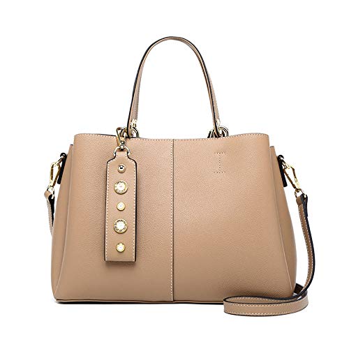 Preisvergleich Produktbild Hochwertige Litschi-Tasche, Multifunktionale Tote-Tasche, Tragbare / Handgehaltene / Ein-Schulter / Quer Geschlderte Damen-Schulter-Handtasche (Khaki)