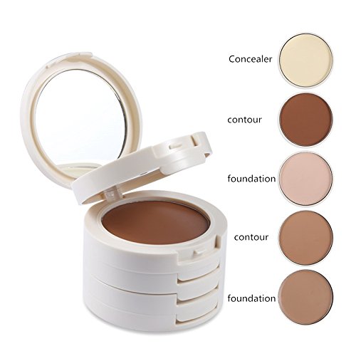 5 In 1 Concealer Cream Palette Contouring Foundation Base Face Bronzer Contour Makeup Up Set