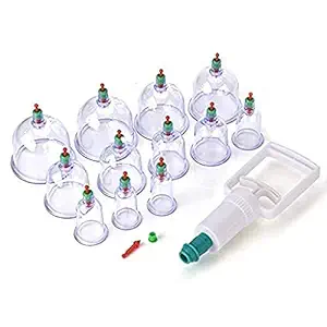 PrePsto 12Pcs Massage Cans Cups Chinese Vacuum Cupping Kit Pull Out Apparatus Relax Massagers Traditional Healthy Body Acupuncture Suction Therapy Body Massager Deep Tissue Muscle Relaxer Sets
