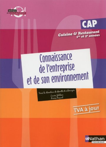 Book's Cover ofConnaissance de lentreprise et de son environnement  CAP Cuisine et Restaurant