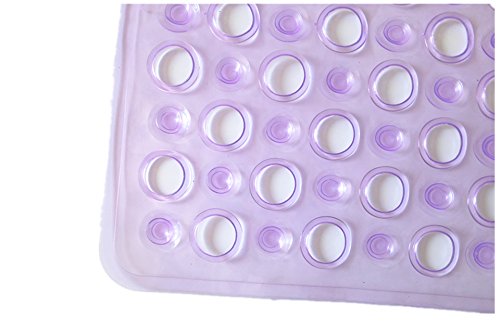 Anlass Slip-Resistant Bath Mats,Environmental PVC Rubber Bathmat Bathroom Tub Mat with Suction Cup Transparent Red - 6