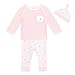 Baby Girls' Pink Striped Cherry Print Long Sleeved Pyjamas And Hat Set 12-18 Months